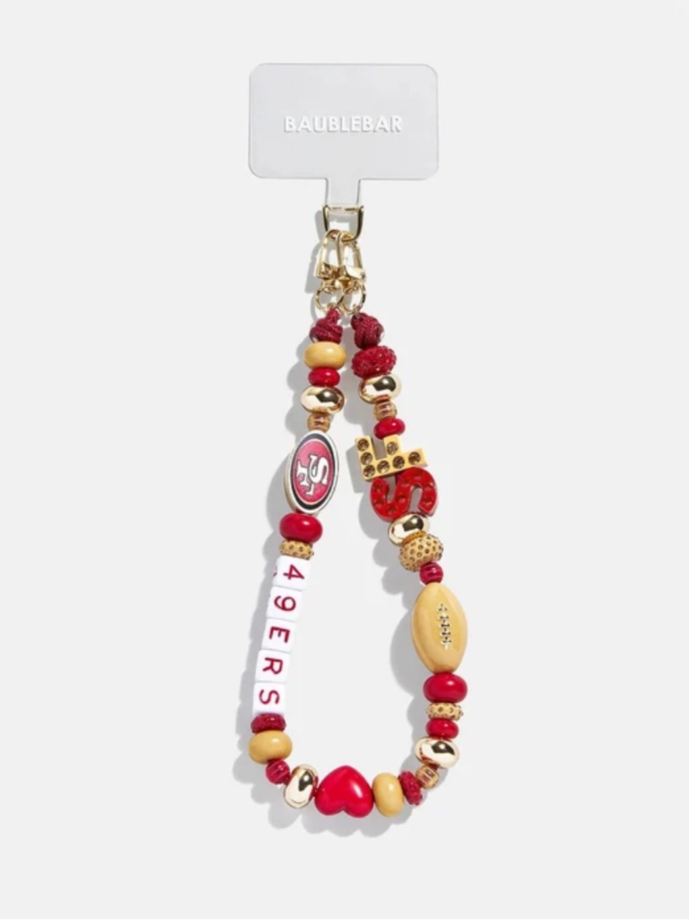NWT Baublebar NFL SF 49ers Beaded Phone Charm